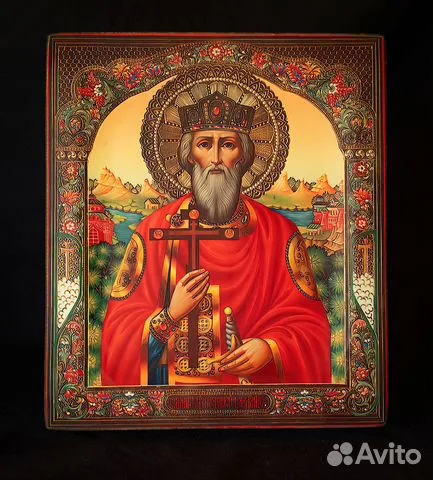 Икона деревянная "Святой князь Владимир" — оригинальный подарок