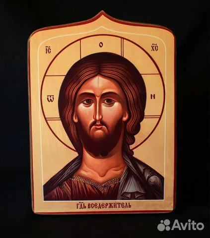 В подарок: Икона "Господь Вседержитель" дерево, ручная работа