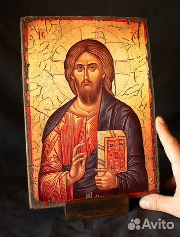 Подарочная икона "Христос Вседержитель" + подставка
