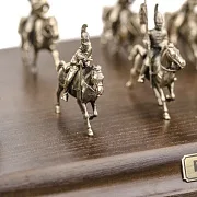 Диорама «Русские драгуны 1812 г.» из бронзы и ясеня, 1:72 — красивый подарок — фотография 2