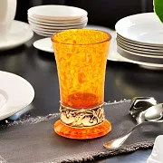 Стопка для водки из камня (янтарь) — необычный подарок — фотография 1