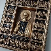 На память: Резная Икона Сергий Радонежский — фотография 6