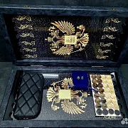 Нарды под стеклом «Золотой Герб России» в подарок — фотография 4