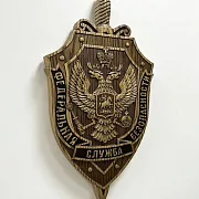 На память: Герб ФСБ, резной из ясеня — фотография 2