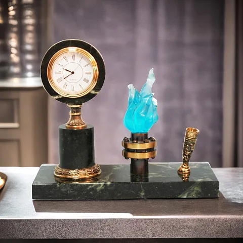 Письменный набор «Газ» из змеевика и бронзы — оригинальный подарок