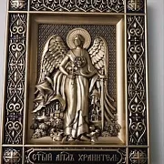Резная икона Ангел Хранитель — оригинальный подарок — фотография 1