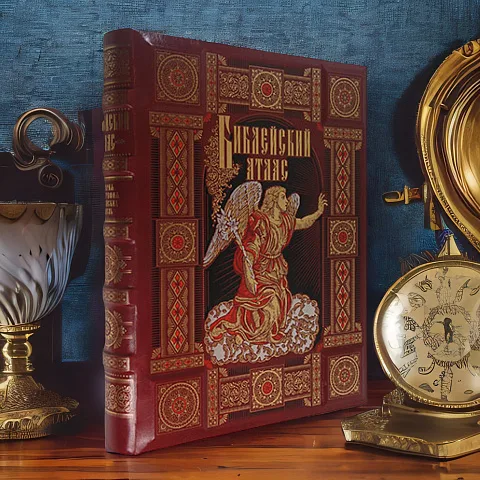 Библейский атлас — книга в кожаном переплёте — красивый подарок