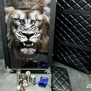 На память: Нарды под стеклом «Царь зверей» — фотография 3