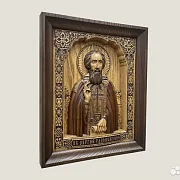 Подарочная святой Сергий Радонежский икона из ясеня — фотография 2
