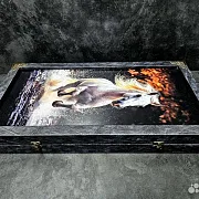 Нарды под стеклом «Лошади» — необычный подарок — фотография 8