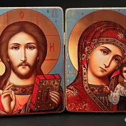 Венчальная пара. Казанская Богоматерь и Спас Вседе — красивый подарок — фотография 1