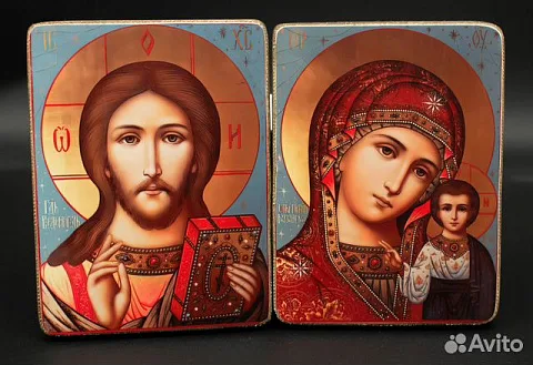 Венчальная пара. Казанская Богоматерь и Спас Вседе — красивый подарок