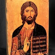 Подарочная икона деревянная "Христос Пантократор" — фотография 1
