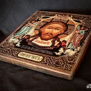 Подарочная икона "Спас Нерукотворный с Архангелами" — фотография 5