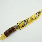 Златоустовский нож «Волк» №3, дамаск — оригинальный подарок — фотография 5