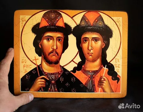 На память: Икона святых Бориса и Глеба