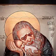 На память: Икона деревянная "Святой Симеон Богоприимец" — фотография 6