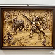 Резная картина «Охотник» 60×46 см — необычный подарок — фотография 1