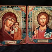 Венчальная пара. Казанская Богоматерь и Вседержите — оригинальный подарок — фотография 1