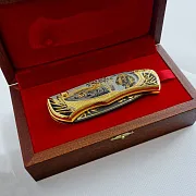 Складной дамасский нож «Тигр» — красивый подарок — фотография 2