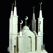 Часы «Мечеть» из мрамора в кожаном чемодане — оригинальный подарок — фотография 3
