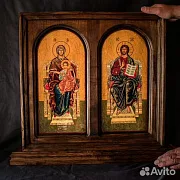 Подарочные иконы Христа и Богоматери в дубовом окладе — фотография 8
