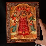 На память: Икона деревянная "Прибавление ума" Богоматери — фотография 1