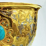 Ручная работа: Сувенирный кубок для вина "Бирюза". Златоуст — фотография 6