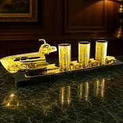 Водочный набор на троих "Морской". Златоуст — красивый подарок — фотография 1