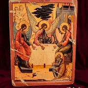 Подарочная икона "Троица Ветхозаветная" — фотография 1
