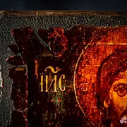 Икона "Христос Вседержитель" дерево, ручная работа — красивый подарок — фотография 5