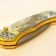 Дамасский складной нож «Тигр» — красивый подарок — фотография 5