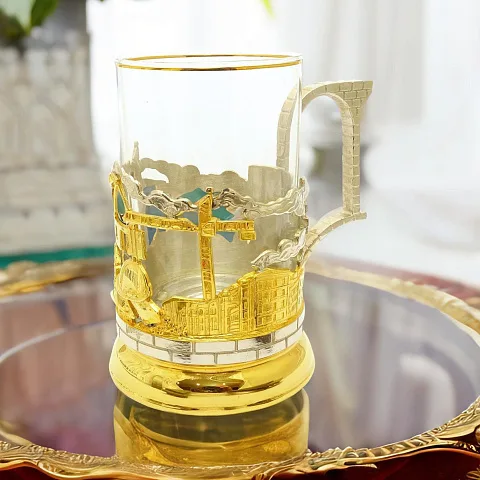 На память: Латунный подстаканник «Подарок строителю»