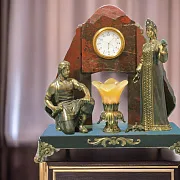 В подарок: Часы «Каменный цветок» с яшмой, долеритом и селенитом — фотография 1