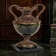 Подарочная ваза из змеевика с бронзовыми деталями — фотография 1