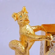 На память: Подставка для визиток "Собака". Позолоченный — фотография 4