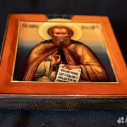 На память: Деревянная икона "Св. Сергий Радонежский." — фотография 2