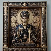 Резная Икона из дерева. Святой Николай Чудотворец — красивый подарок — фотография 7