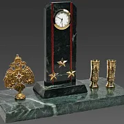 Часы «Погон» с гербом МЧС и подставками — оригинальный подарок — фотография 2
