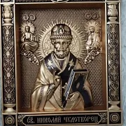 Подарочная резная Икона Николай Чудотворец — фотография 10