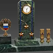 Ручная работа: Часы «Погон» с гербом ФСО и подставками — фотография 2