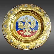 Сувенирная тарелка "Триколор". Златоуст — оригинальный подарок — фотография 3