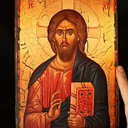 В подарок: Икона "Христос Вседержитель" дерево, ручная работа — фотография 1