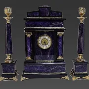 Каминные часы «Классика» из чароита и долерита — необычный подарок — фотография 3