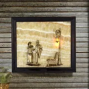 Картина «Вечерняя прогулка» на ониксе с подсветкой — красивый подарок — фотография 1